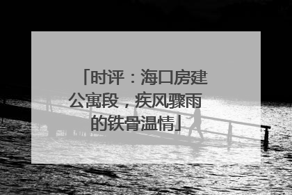 时评：海口房建公寓段，疾风骤雨的铁骨温情