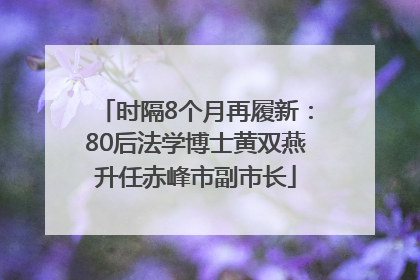 时隔8个月再履新：80后法学博士黄双燕升任赤峰市副市长
