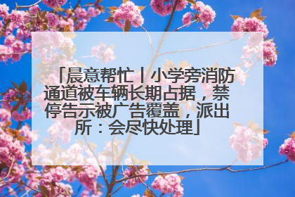 晨意帮忙丨小学旁消防通道被车辆长期占据，禁停告示被广告覆盖，派出所：会尽快处理