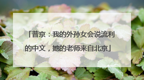 普京：我的外孙女会说流利的中文，她的老师来自北京