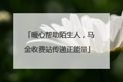 暖心帮助陌生人，马金收费站传递正能量