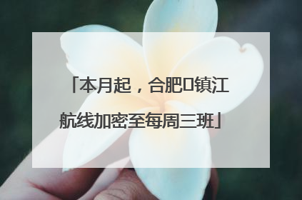 本月起，合肥⇋镇江航线加密至每周三班