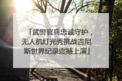 武警官兵忠诚守护，无人机灯光秀挑战吉尼斯世界纪录震撼上演