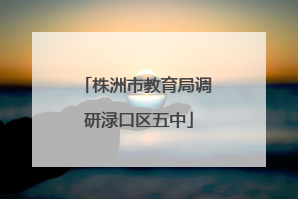 株洲市教育局调研渌口区五中