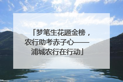 梦笔生花题金榜，农行助考赤子心——浦城农行在行动