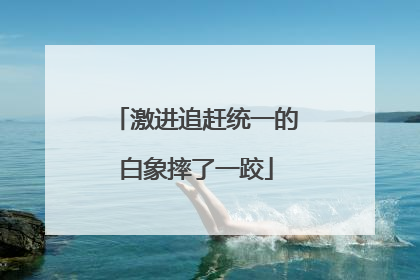 激进追赶统一的白象摔了一跤