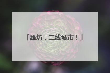 潍坊，二线城市！