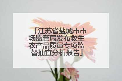 江苏省盐城市市场监管局发布救生衣产品质量专项监督抽查分析报告