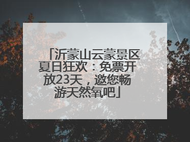 沂蒙山云蒙景区夏日狂欢：免票开放23天，邀您畅游天然氧吧