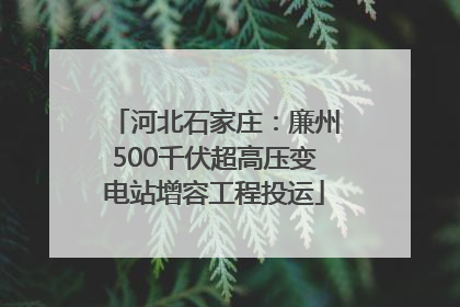 河北石家庄：廉州500千伏超高压变电站增容工程投运