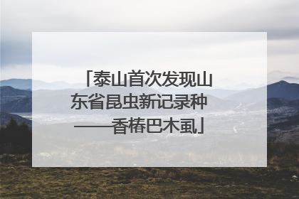 泰山首次发现山东省昆虫新记录种——香椿巴木虱