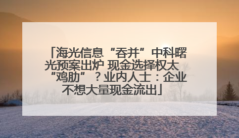 海光信息“吞并”中科曙光预案出炉 现金选择权太“鸡肋”？业内人士：企业不想大量现金流出