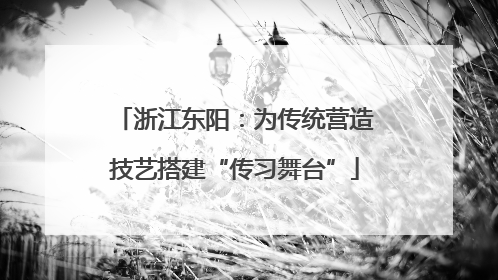 浙江东阳：为传统营造技艺搭建“传习舞台”