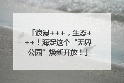 浪漫+++，生态+++！海淀这个“无界公园”焕新开放！