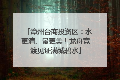 漳州台商投资区：水更清、景更美！龙舟竞渡见证满城碧水