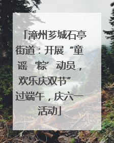 漳州芗城石亭街道：开展“童谣‘粽’动员，欢乐庆双节” 过端午，庆六一活动