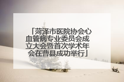 菏泽市医院协会心血管病专业委员会成立大会暨首次学术年会在曹县成功举行