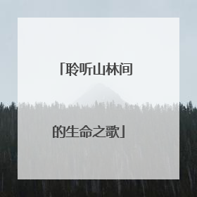 聆听山林间的生命之歌
