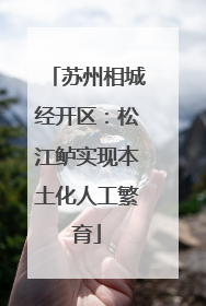 苏州相城经开区：松江鲈实现本土化人工繁育