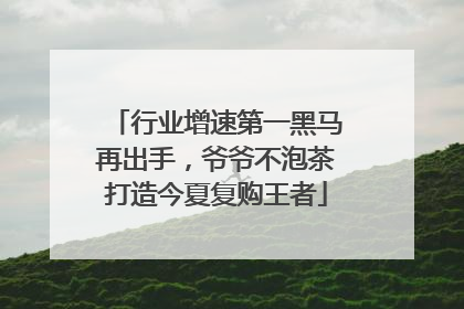行业增速第一黑马再出手，爷爷不泡茶打造今夏复购王者
