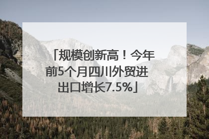 规模创新高！今年前5个月四川外贸进出口增长7.5%