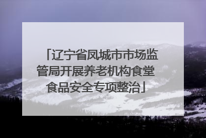 辽宁省凤城市市场监管局开展养老机构食堂食品安全专项整治