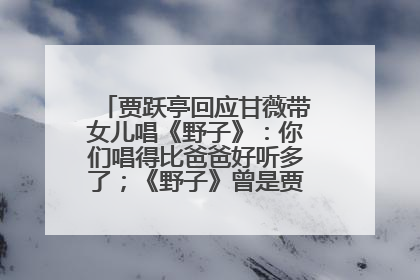 贾跃亭回应甘薇带女儿唱《野子》：你们唱得比爸爸好听多了；《野子》曾是贾跃亭“代表作”