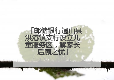 邮储银行通山县洪港镇支行设立儿童服务区，解家长后顾之忧