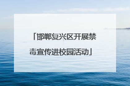 邯郸复兴区开展禁毒宣传进校园活动