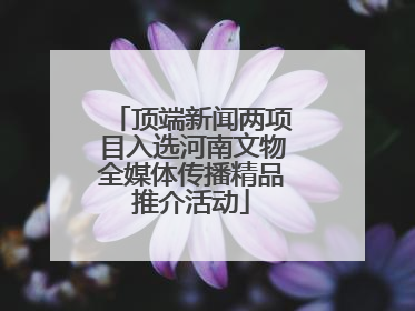 顶端新闻两项目入选河南文物全媒体传播精品推介活动