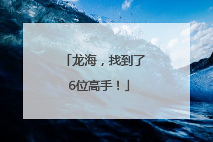 龙海，找到了6位高手！