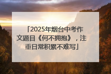 2025年烟台中考作文题目《何不拥抱》，注重日常积累不难写