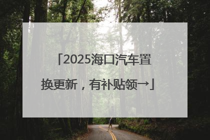 2025海口汽车置换更新，有补贴领→
