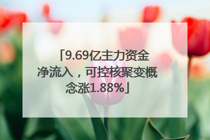 9.69亿主力资金净流入，可控核聚变概念涨1.88%